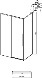 Grossman Боковая стенка Galaxy 80x195 профиль хром стекло прозрачное – фотография-11